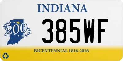 IN license plate 385WF