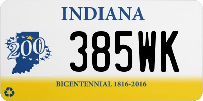 IN license plate 385WK