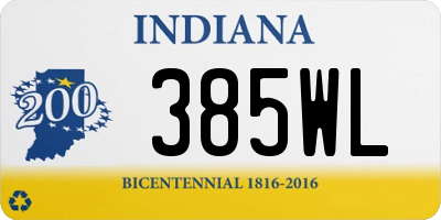 IN license plate 385WL