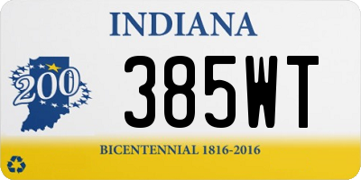 IN license plate 385WT