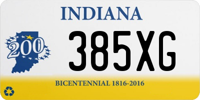 IN license plate 385XG