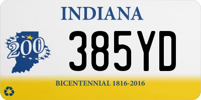 IN license plate 385YD