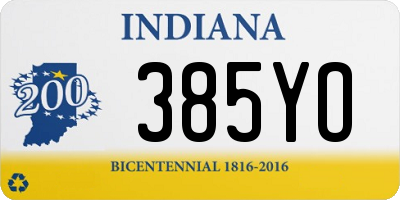 IN license plate 385YO