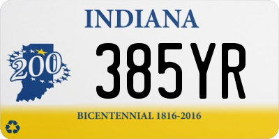 IN license plate 385YR