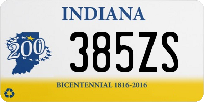 IN license plate 385ZS