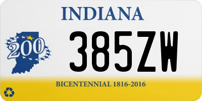 IN license plate 385ZW