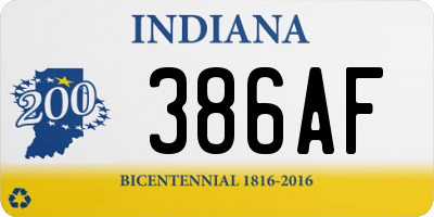 IN license plate 386AF