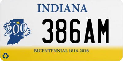 IN license plate 386AM