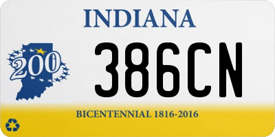 IN license plate 386CN