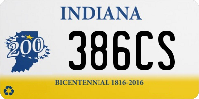 IN license plate 386CS