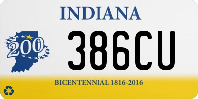 IN license plate 386CU