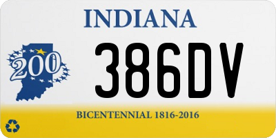 IN license plate 386DV