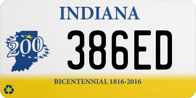 IN license plate 386ED