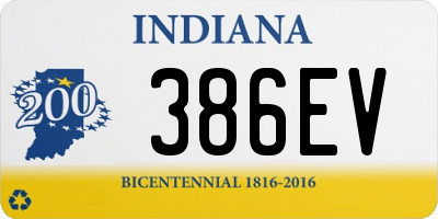 IN license plate 386EV