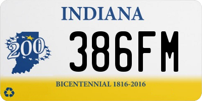 IN license plate 386FM