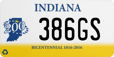 IN license plate 386GS