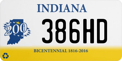 IN license plate 386HD