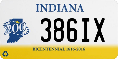 IN license plate 386IX