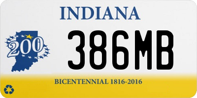 IN license plate 386MB