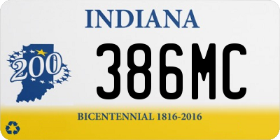 IN license plate 386MC