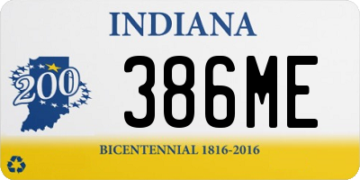 IN license plate 386ME