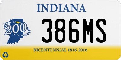 IN license plate 386MS