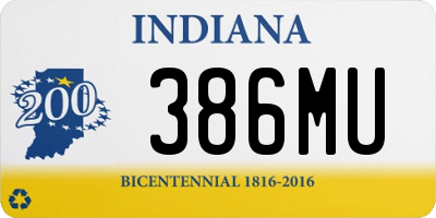 IN license plate 386MU