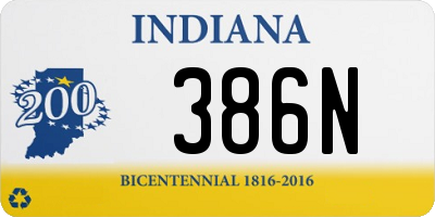 IN license plate 386N