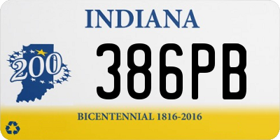 IN license plate 386PB