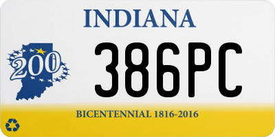 IN license plate 386PC