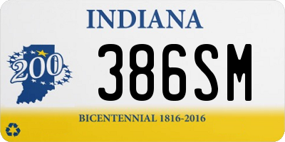 IN license plate 386SM