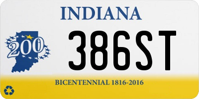 IN license plate 386ST