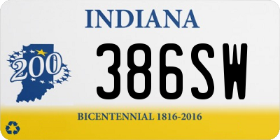 IN license plate 386SW