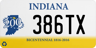 IN license plate 386TX