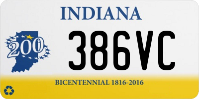 IN license plate 386VC