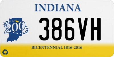 IN license plate 386VH