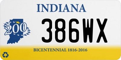 IN license plate 386WX