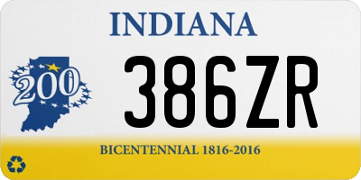 IN license plate 386ZR