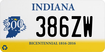 IN license plate 386ZW