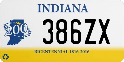 IN license plate 386ZX