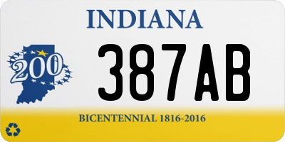 IN license plate 387AB