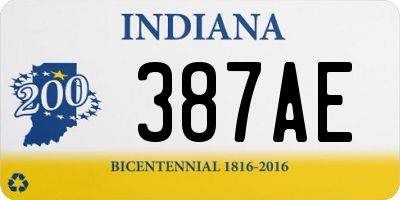IN license plate 387AE