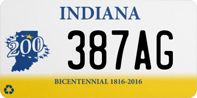 IN license plate 387AG