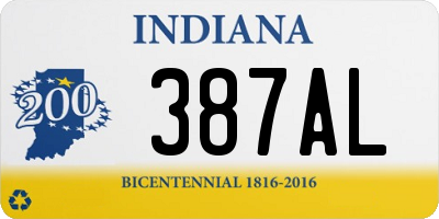 IN license plate 387AL