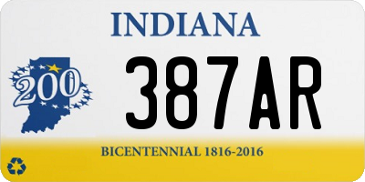 IN license plate 387AR