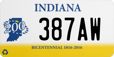 IN license plate 387AW