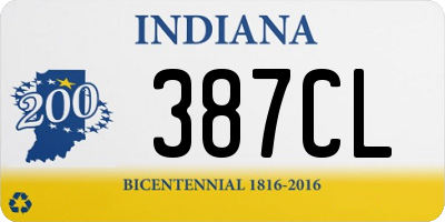 IN license plate 387CL