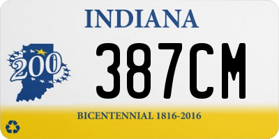 IN license plate 387CM