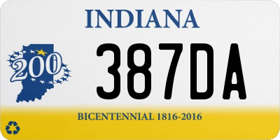 IN license plate 387DA