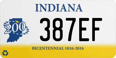 IN license plate 387EF